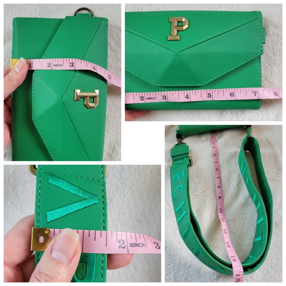 Parchita | Vibrant Kelly Green PVC Mila Wallet Crossbody Bag - Picture 12 of 15